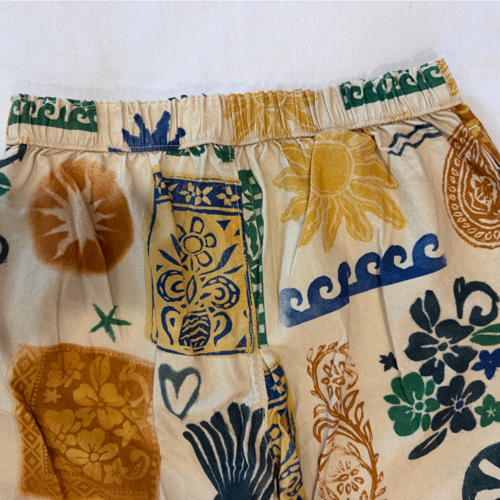 Free People Seaside Block-Printed Pull-On Pants Size Small - Picture 11 of 11